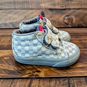 VANS SK8-MID REISSUE V MONO CHECKERBOARD GRAY UNISEX TODDLER 4.5